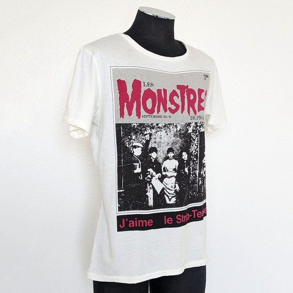 NWT Denim Junkie White Red Graphic Print Cotton T-Shirt - Picture 3 of 6